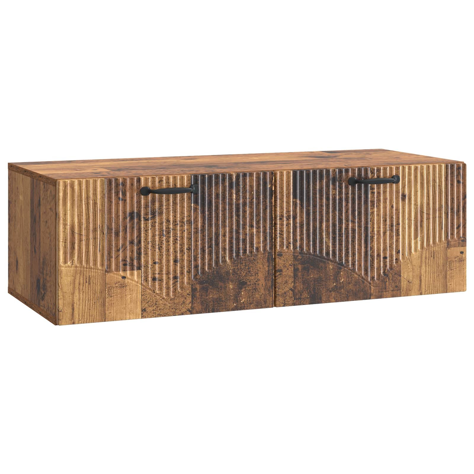 vidaXL Oglindă TV montată pe perete Lemn vechi 98 x 41 x 30 cm