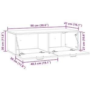 Nástěnná TV skříň Staré dřevo 98 x 41 x 30 cm Kompozitní dřevo - obrázek 10