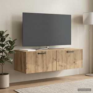 Nástěnná TV skříň 98 x 41 x 30 cm Dub artisan Kompozitní dřevo - obrázek 1
