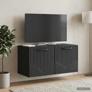 Nástěnná TV skříň Černá 59,5 x 31 x 30 cm Kompozitní dřevo - obrázek 1