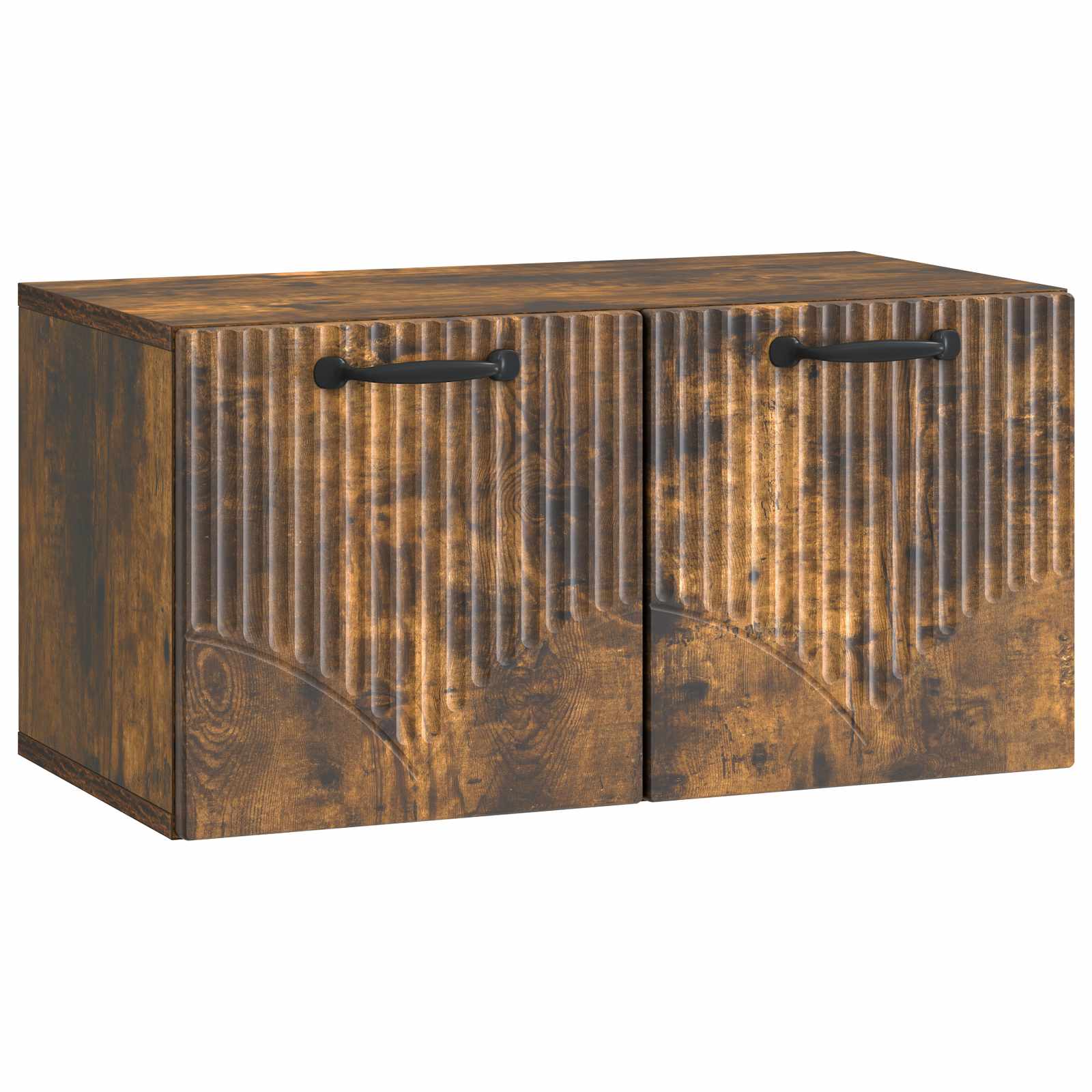 vidaXL Oglindă TV montată pe perete Stejar fumuriu 59,5 x 31 x 30 cm