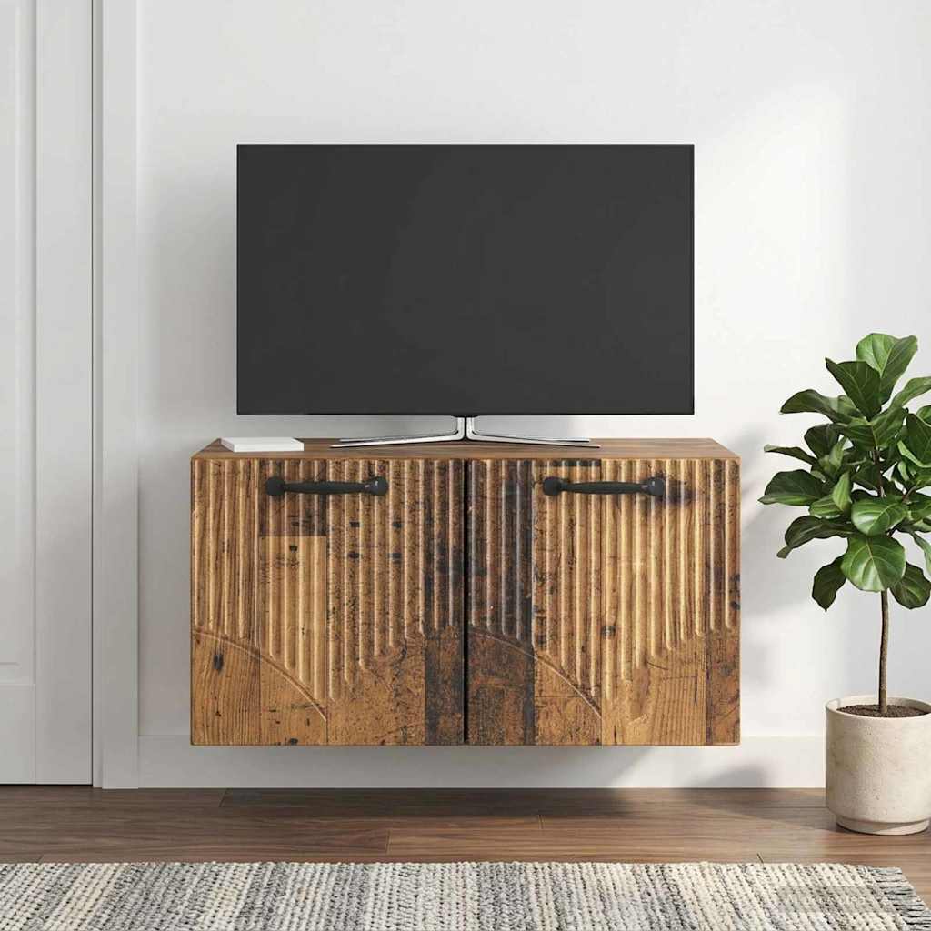 Seinälle asennettava TV-kaappi Vanha puu 59,5 x 31 x 30 cm