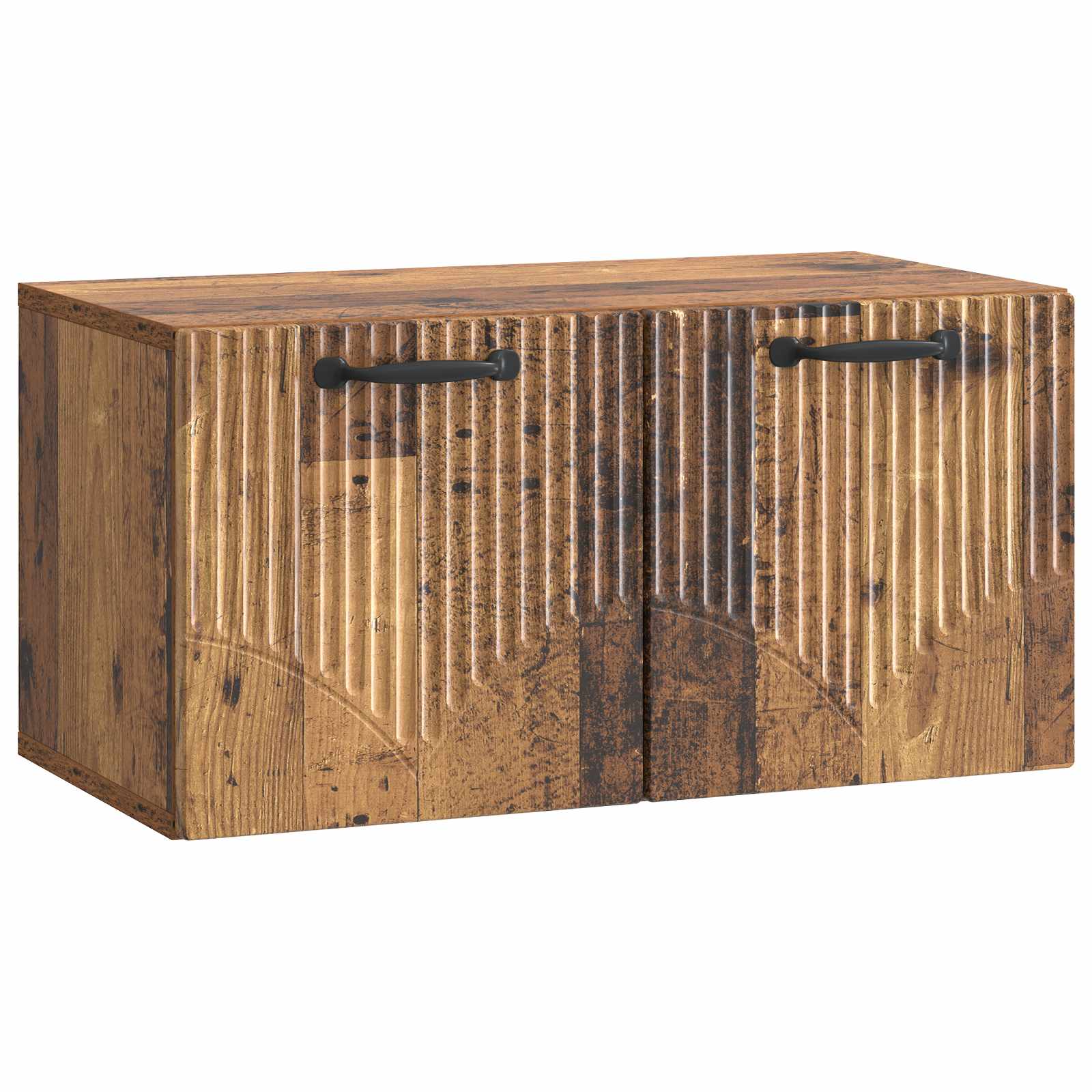 vidaXL Oglindă TV montată pe perete Lemn vechi 59,5 x 31 x 30 cm