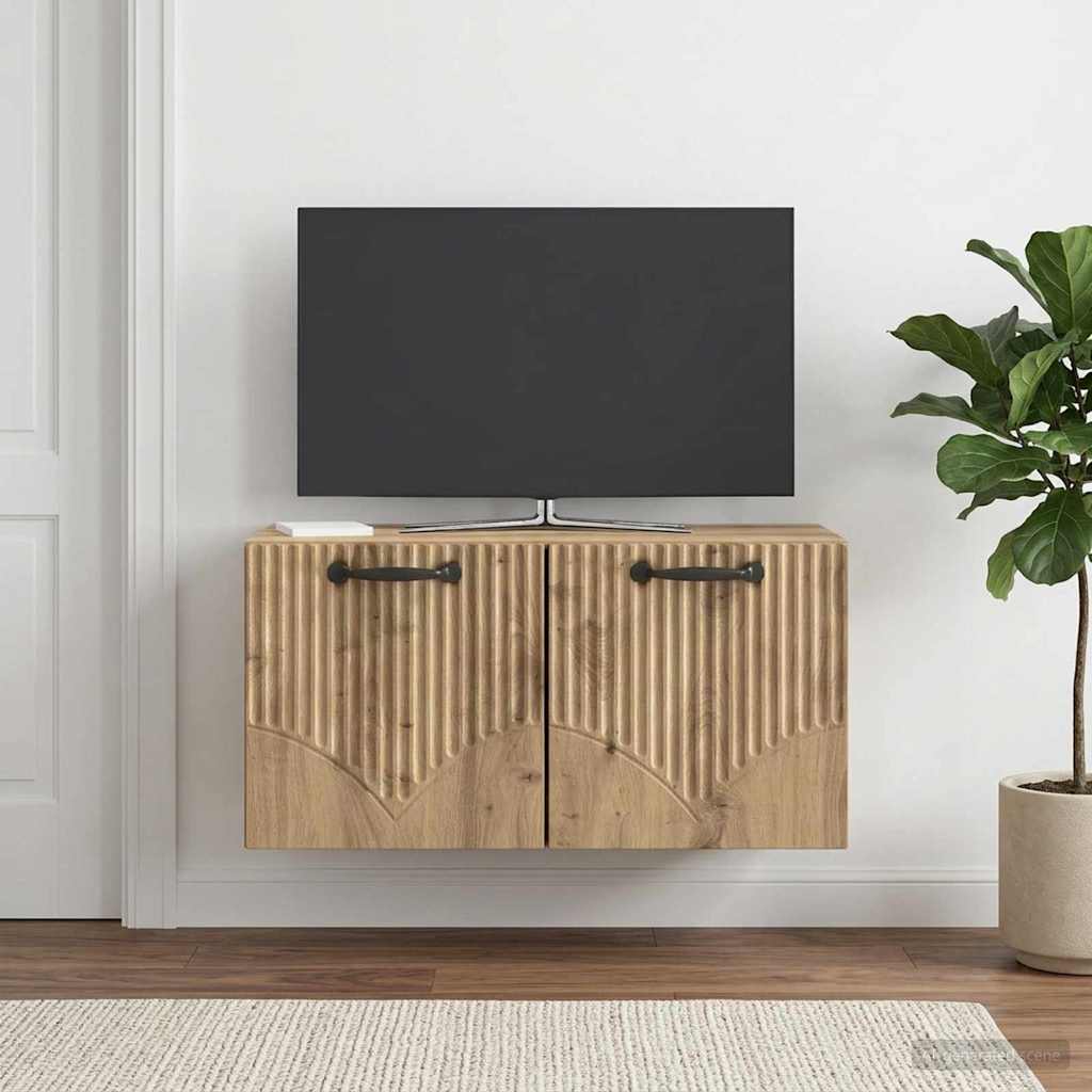 Seinälle asennettava TV-kaappi Artisaanitammi 59,5 x 31 x 30 cm - Image 4