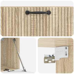 Nástěnná TV skříň Dub sonoma 78,5 x 31 x 30 cm Kompozitní dřevo - obrázek 9