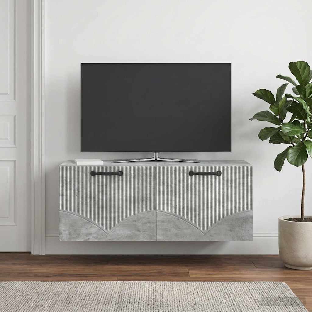 Seinälle asennettava TV-kaappi Betoninharmaa 78,5 x 31 x 30 cm - Image 4