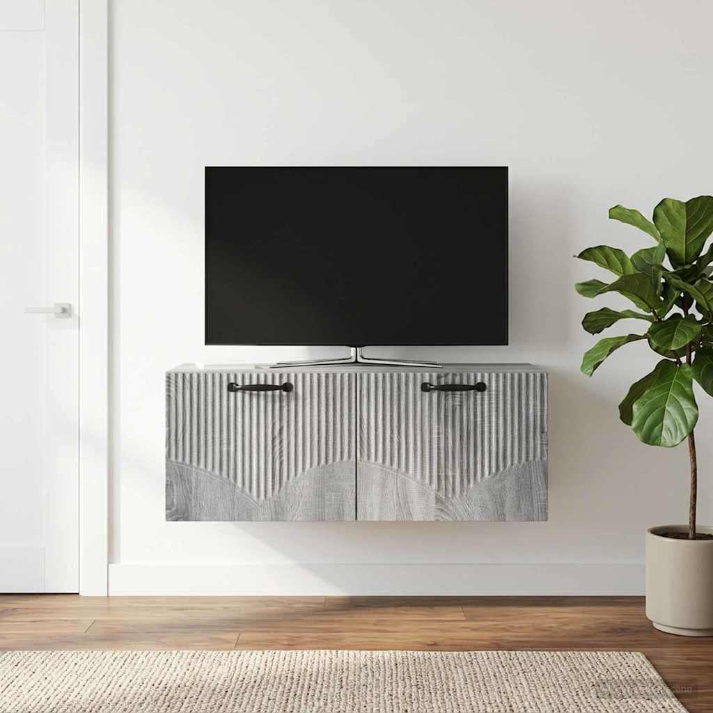 Seinälle asennettava TV-kaappi Harmaa sonoma 78,5 x 31 x 30 cm - Image 4