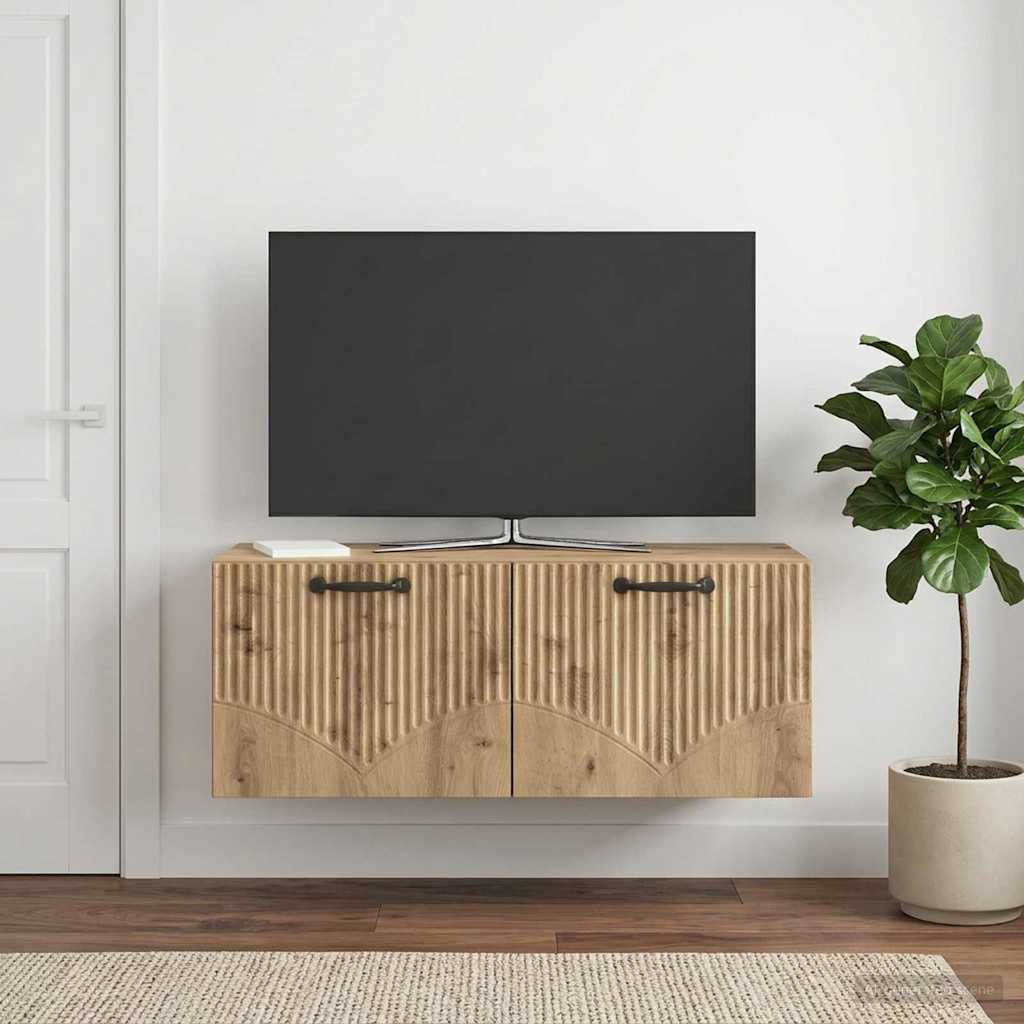 Seinälle asennettava TV-kaappi Artisaanitammi 78,5 x 31 x 30 cm - Image 4