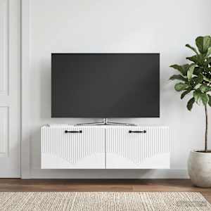 Nástěnná TV skříň Bílá 98 x 31 x 30 cm Kompozitní dřevo - obrázek 1