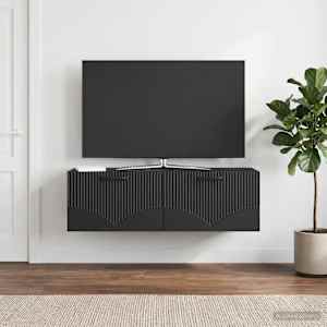 Nástěnná TV skříň Černá 98 x 31 x 30 cm Kompozitní dřevo - obrázek 4