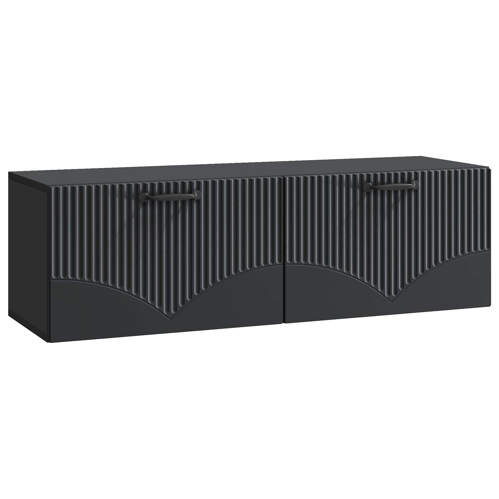 vidaXL Oglindă TV montată pe perete Pe perete Negru 98 x 31 x 30 cm