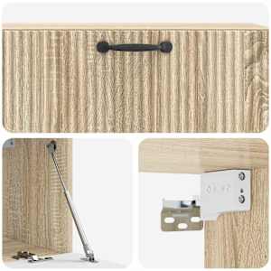 Nástěnná TV skříň Dub sonoma 98 x 31 x 30 cm Kompozitní dřevo - obrázek 9