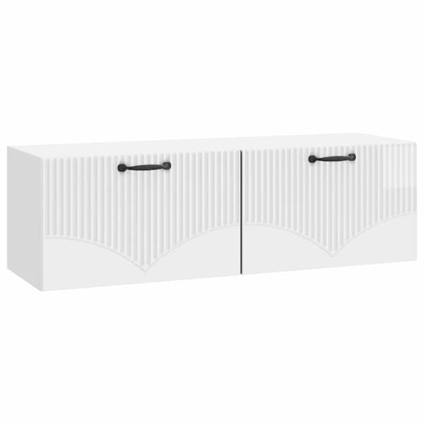 vidaXL Rippuv TV kapp K&otilde;rgl&auml;ikega valge 98 x 31 x 30 cm Tehispuit