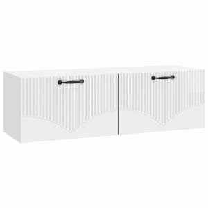 Nástěnná TV skříň Bílá s vysokým leskem 98 x 31 x 30 cm - obrázek 2