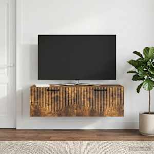 Nástěnná TV skříň Kouřový dub 98 x 31 x 30 cm Kompozitní dřevo - obrázek 4