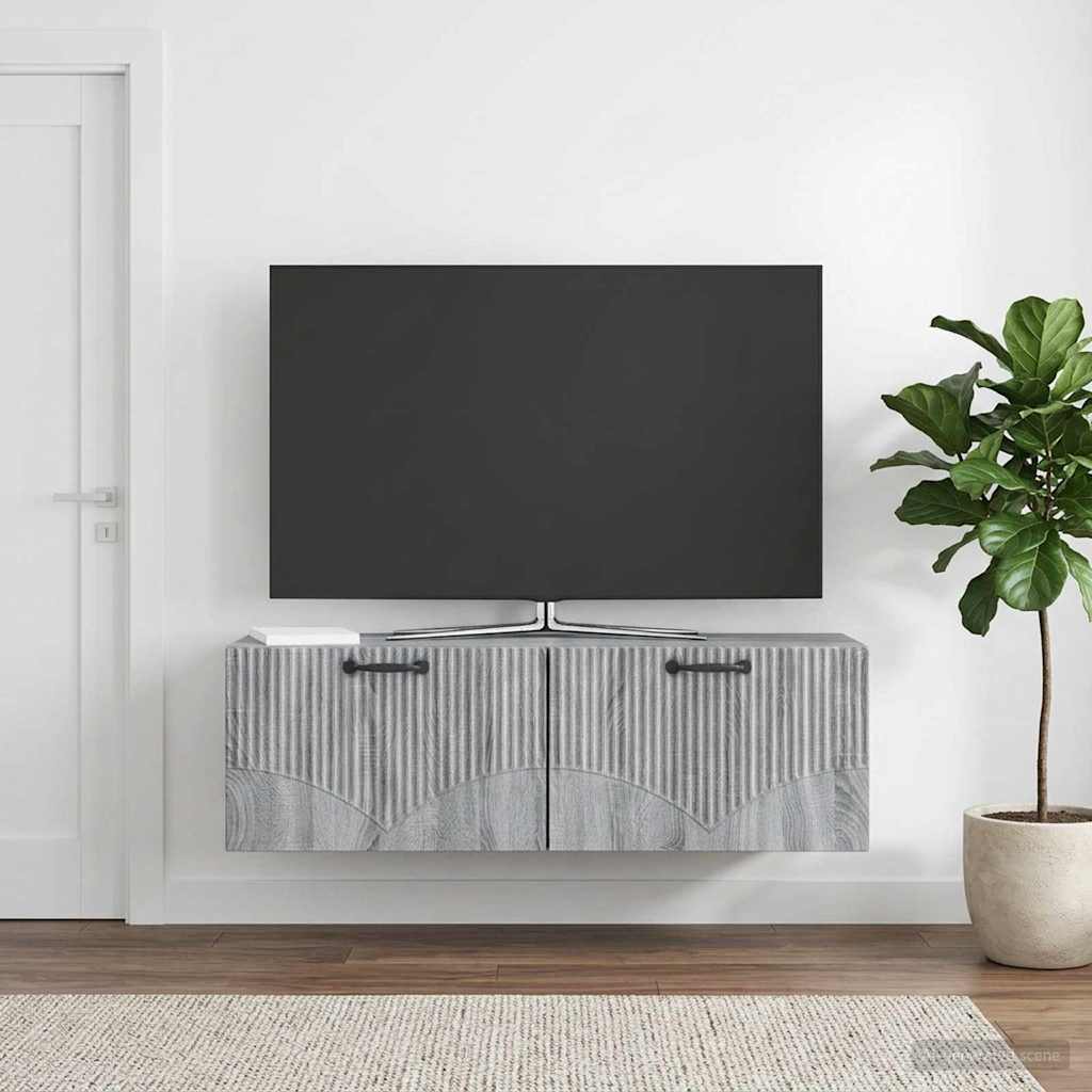 Seinälle asennettava TV-kaappi Harmaa sonoma 98 x 31 x 30 cm