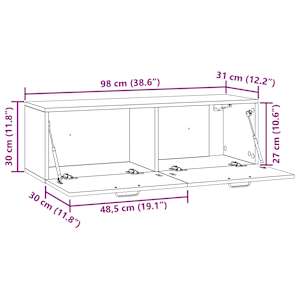 Nástěnná TV skříň Staré dřevo 98 x 31 x 30 cm Kompozitní dřevo - obrázek 10