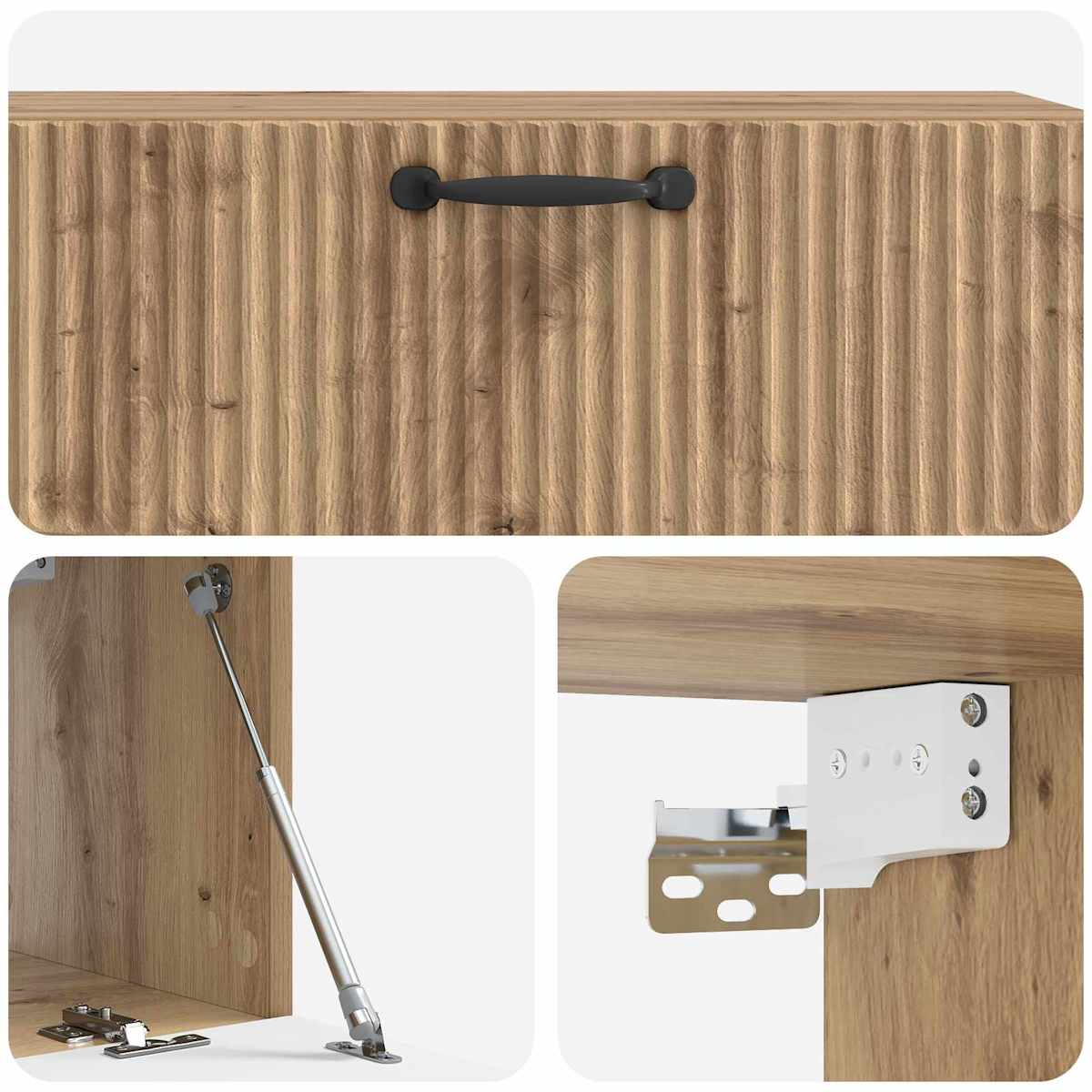 Væghængt TV-skab x 30 cm Konstrueret træ - Billede 9