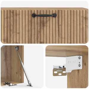 Nástěnná TV skříň 98 x 31 x 30 cm Dub artisan Kompozitní dřevo - obrázek 9