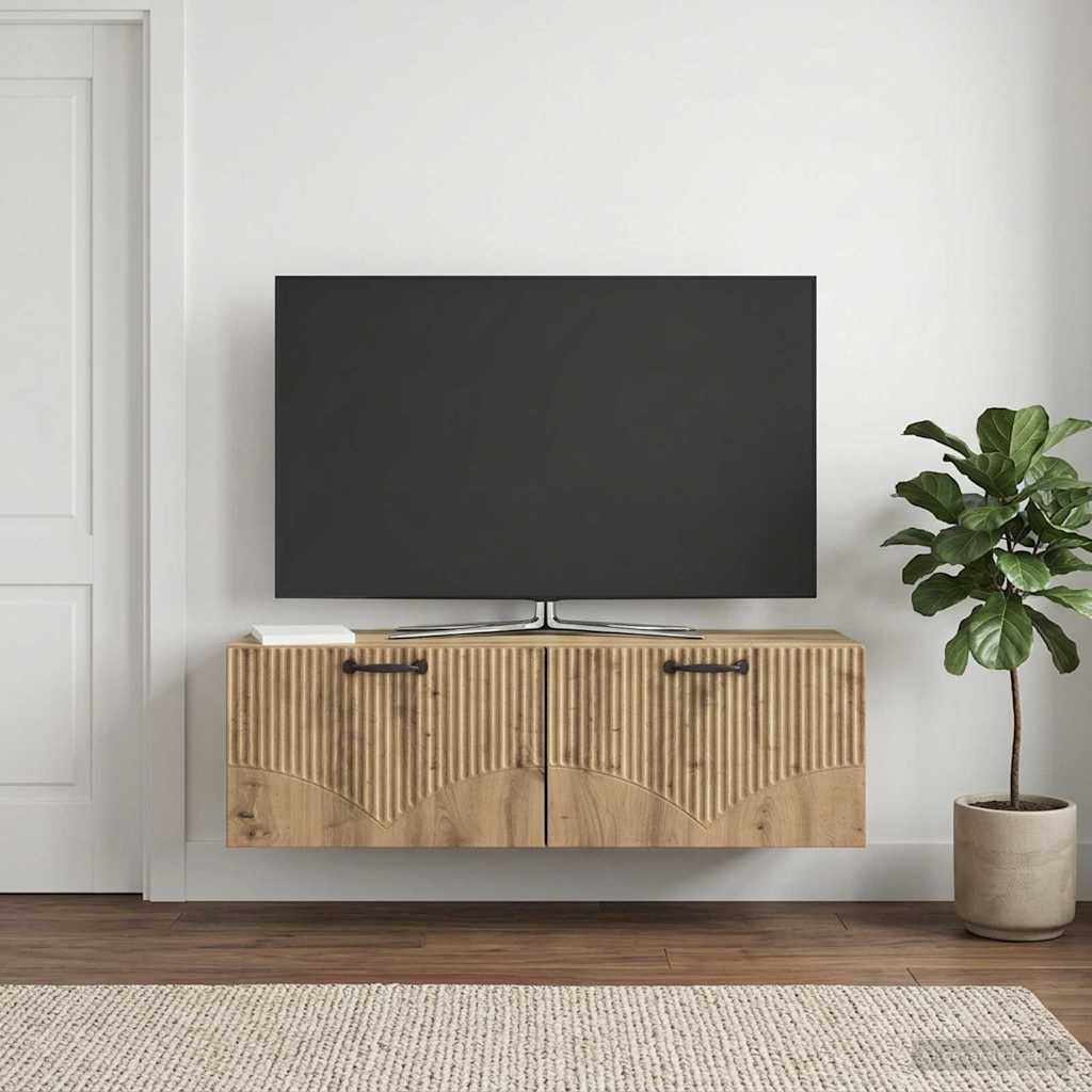 Seinälle asennettava TV-kaappi Artisaanitammi 98 x 31 x 30 cm - Image 4