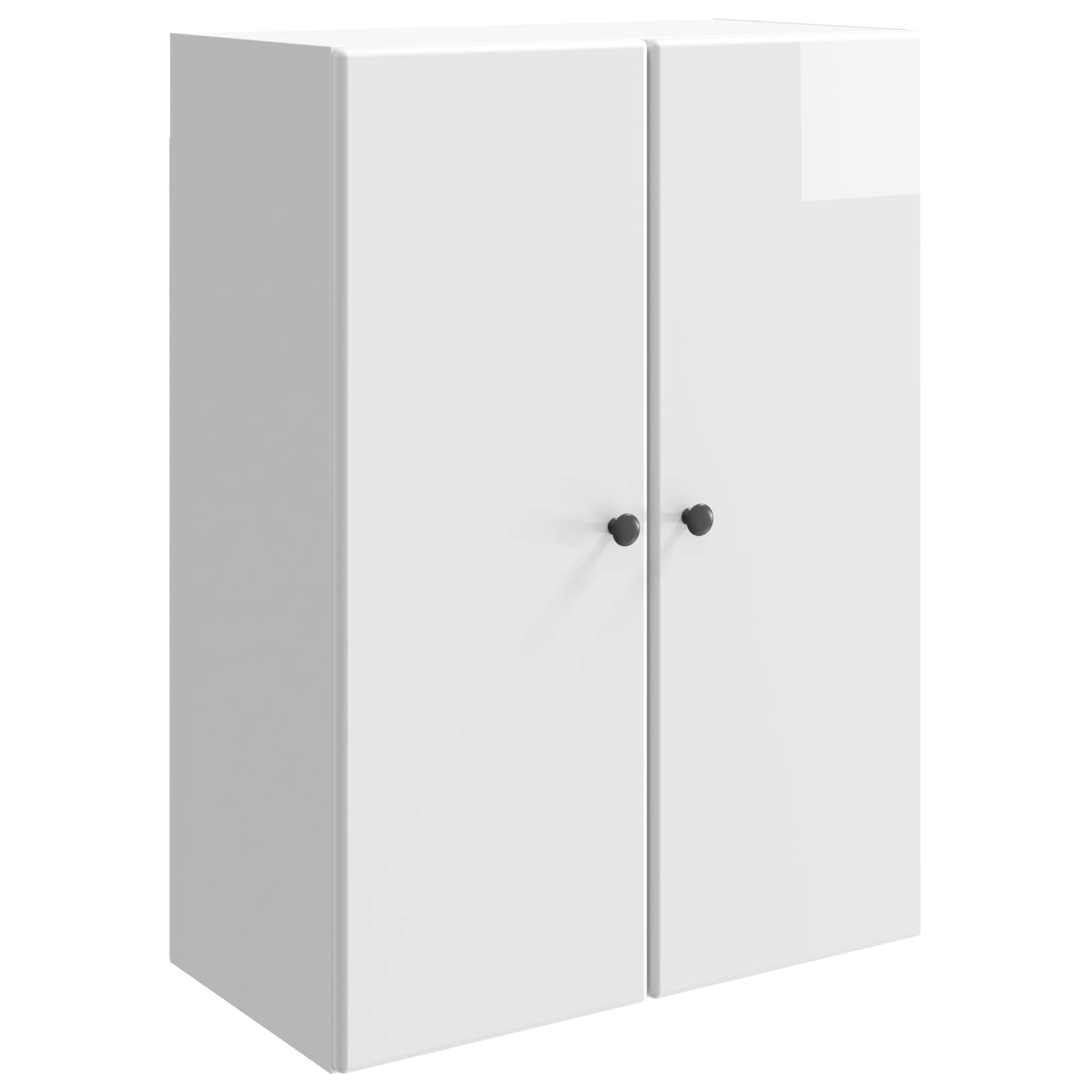 vidaXL Dulap montat pe perete Alb foarte lucios 66 x 34,5 x 90 cm