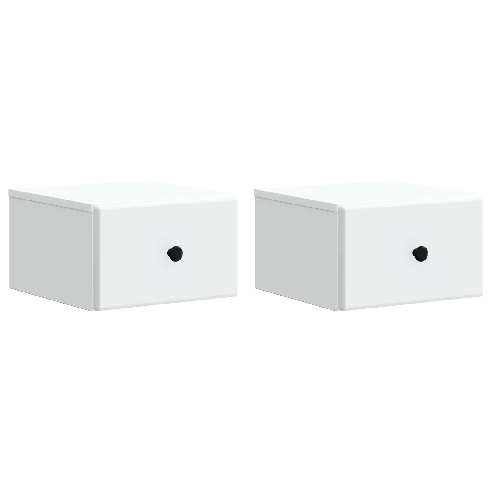 vidaXL Dulap de noapte suspendat cu sertar 2 pcs Alb 34,5 x 33 x 20 cm