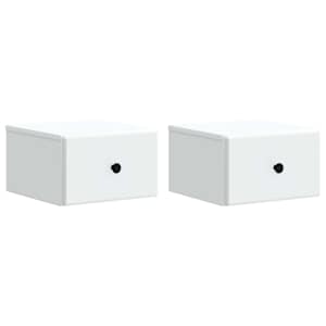 Nástěnný noční stolek se zásuvkou 2 pcs Bílá 34,5 x 33 x 20 cm - obrázek 2
