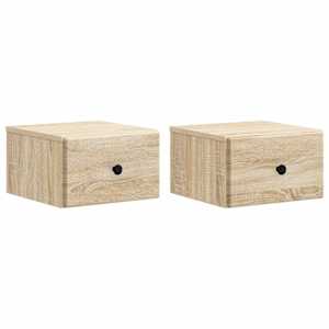 Nástěnný noční stolek 2 pcs Dub sonoma 34,5 x 33 x 20 cm - obrázek 2