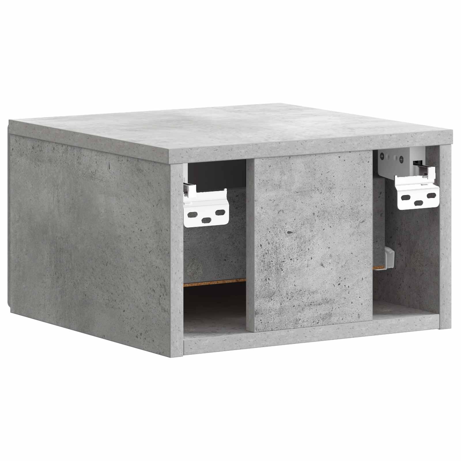 Seinälle Kiinnitettävä Yöpöytä 2 pcs Betoninharmaa Tekninen puu - Image 7