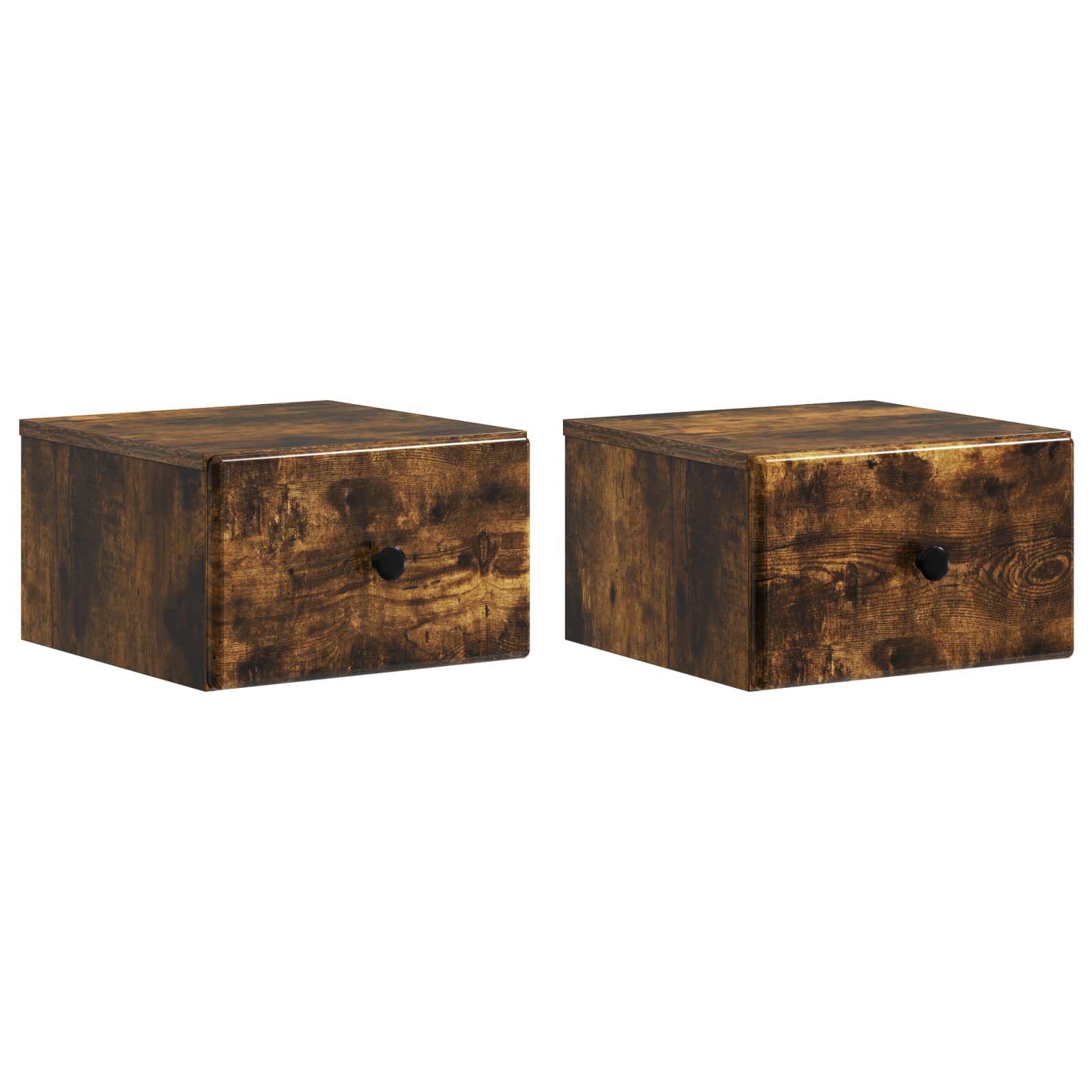 Nástěnný noční stolek 2 pcs Kouřový dub 34,5 x 33 x 20 cm