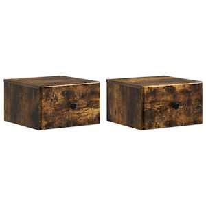 Nástěnný noční stolek 2 pcs Kouřový dub 34,5 x 33 x 20 cm - obrázek 2