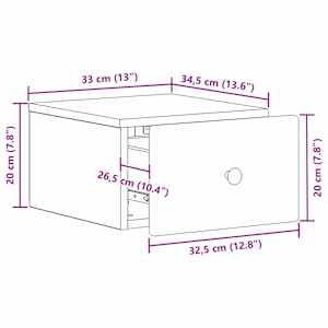 Nástěnný noční stolek 2 pcs Kouřový dub 34,5 x 33 x 20 cm - obrázek 11