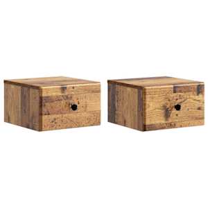 Nástěnný noční stolek 2 pcs Staré dřevo 34,5 x 33 x 20 cm - obrázek 2