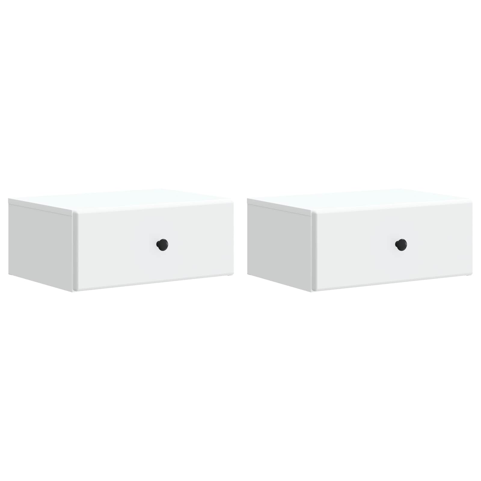 vidaXL Dulap de noapte suspendat cu sertar 2 pcs Alb 49 x 34,5 x 20 cm