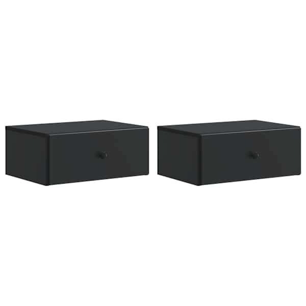 vidaXL Seinale kinnitatav &ouml;&ouml;tis 2 tk Must 49 x 34,5 x 20 cm Tehispuit