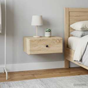 Stenski nočni omarici 2 kos Sonoma hrast 49 x 34,5 x 20 cm