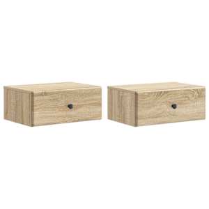 Nástěnný noční stolek 2 pcs Dub sonoma 49 x 34,5 x 20 cm - obrázek 2