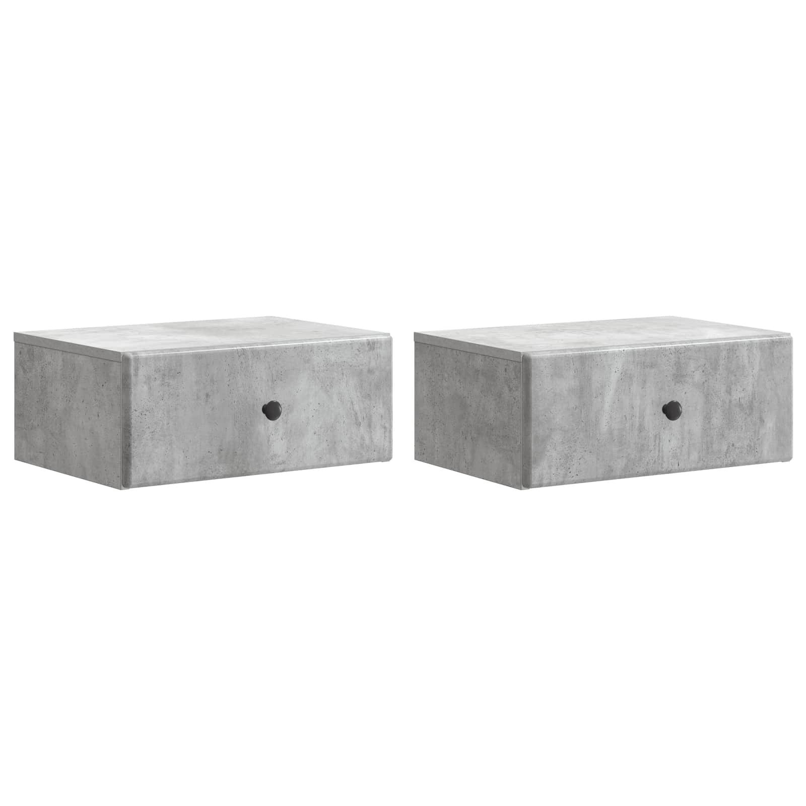 Nástěnný noční stolek 2 pcs Betonově šedá 49 x 34,5 x 20 cm