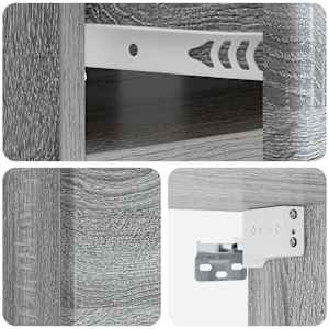 Nástěnný noční stolek 2 pcs Šedá sonoma 49 x 34,5 x 20 cm - obrázek 10