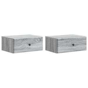 Nástěnný noční stolek 2 pcs Šedá sonoma 49 x 34,5 x 20 cm - obrázek 2