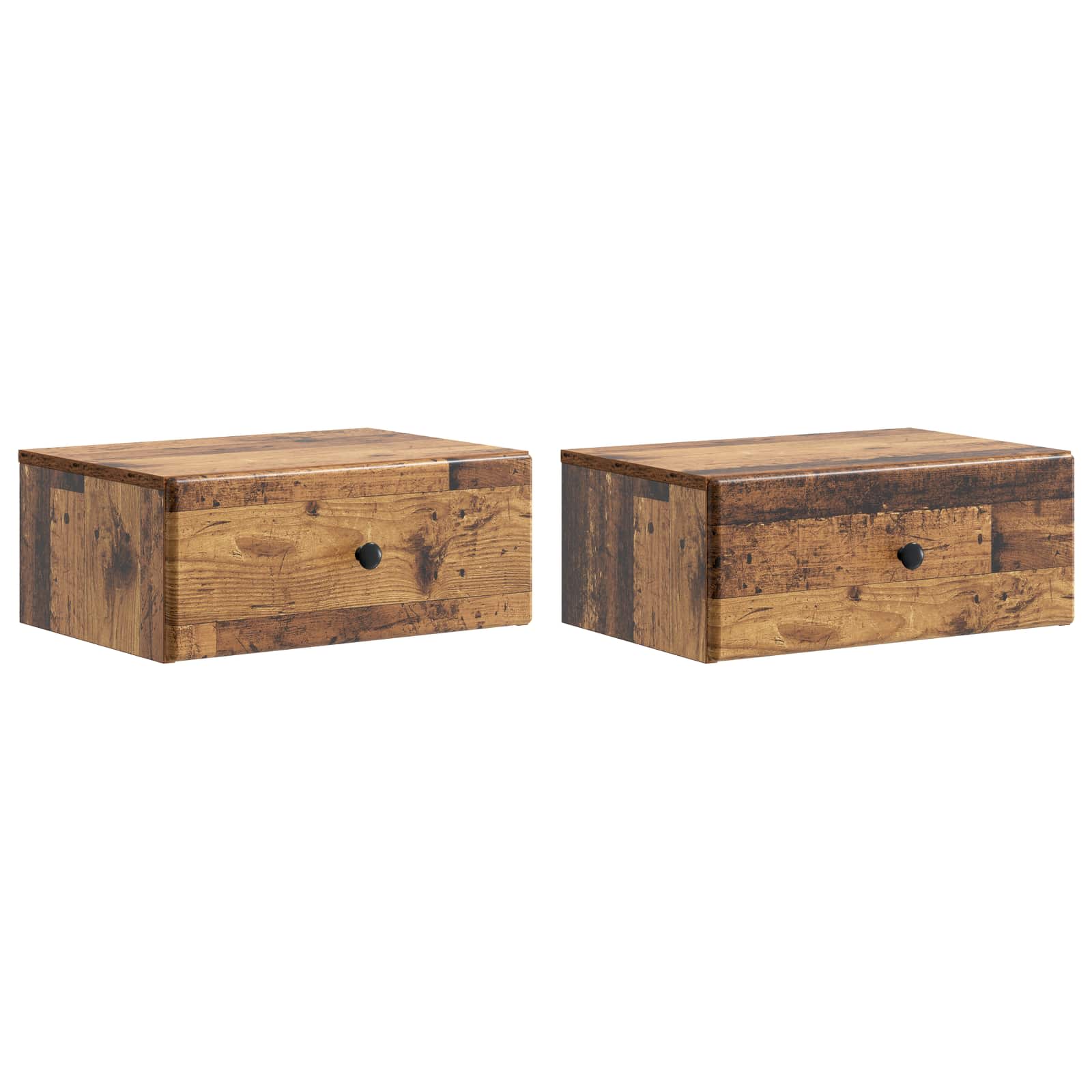 Nástěnný noční stolek 2 pcs Staré dřevo 49 x 34,5 x 20 cm