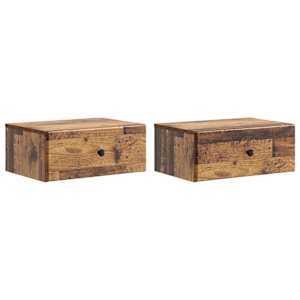 Nástěnný noční stolek 2 pcs Staré dřevo 49 x 34,5 x 20 cm - obrázek 2