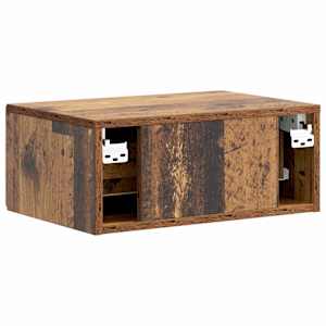 Nástěnný noční stolek 2 pcs Staré dřevo 49 x 34,5 x 20 cm - obrázek 9