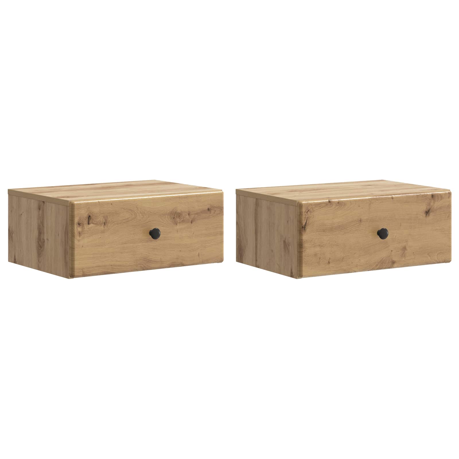 Seinälle Kiinnitettävä Yöpöytä 2 pcs Artisaanitammi