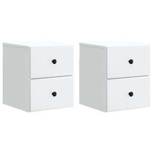 vidaXL Seinale kinnitatav &ouml;&ouml;tis 2 tk Valge 34,5 x 33 x 40 cm Tehispuit