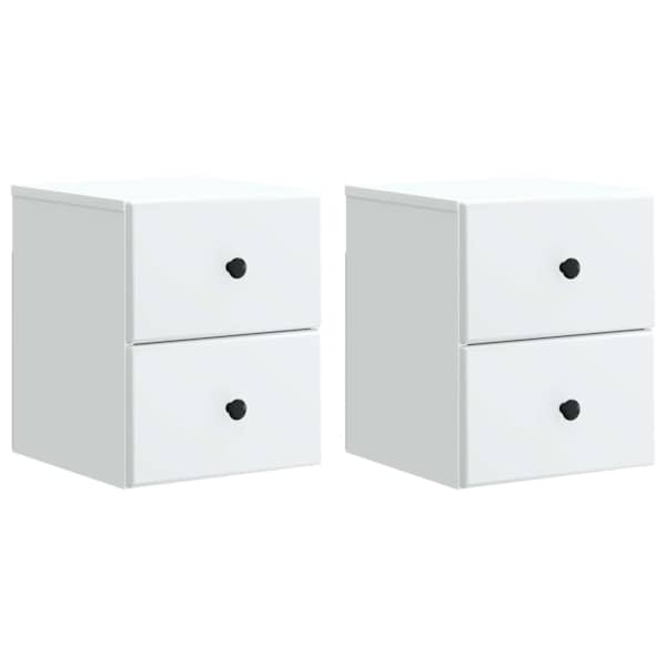 vidaXL Seinale kinnitatav &ouml;&ouml;tis 2 tk Valge 34,5 x 33 x 40 cm Tehispuit