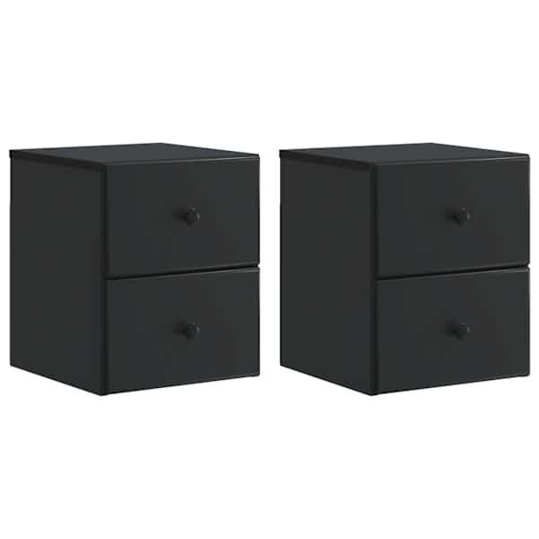 vidaXL Seinale kinnitatav &ouml;&ouml;tis 2 tk Must 34,5 x 33 x 40 cm Tehispuit