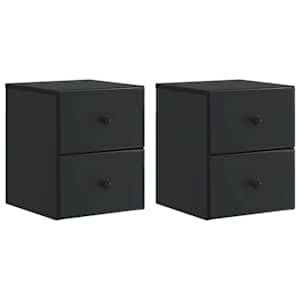 Stenski nočni omarici s predalom 2 pcs Črna 34,5 x 33 x 40 cm