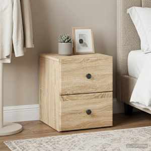 Stenski nočni omarici 2 pcs Sonoma hrast 34,5 x 33 x 40 cm