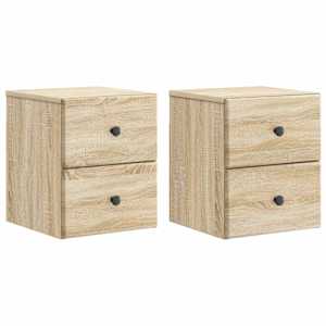 Nástěnný noční stolek 2 pcs Dub sonoma 34,5 x 33 x 40 cm - obrázek 2
